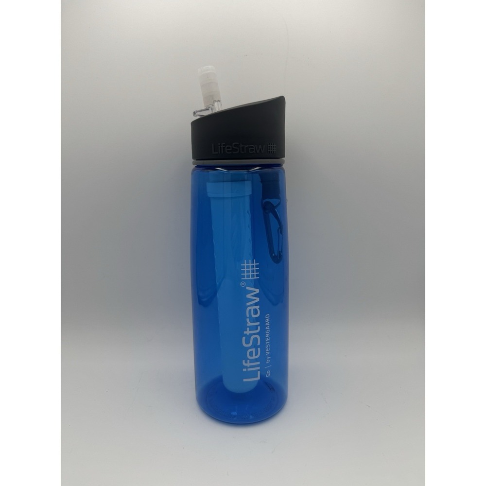 LifeStraw Go Water Filter Bottle 2-Stage Filtration Blue  22oz